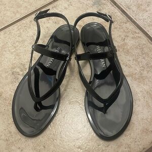 Stuart Weitzman Sawyer Rubber Jelly Thong Sandals
